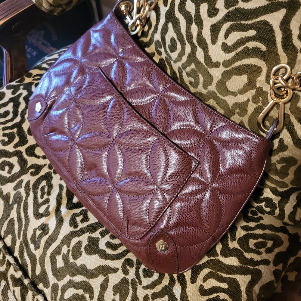 NWOT Eric Javits Burgundy Bag - Picture 2 of 8